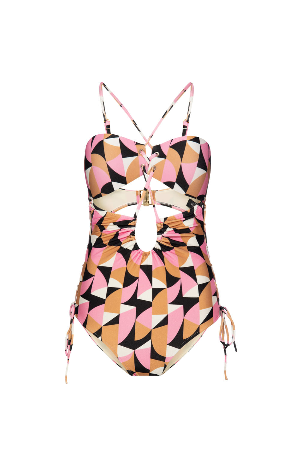 BODY DE BEACH TRANÇADO GEOMETRICO PLITKA ROSA