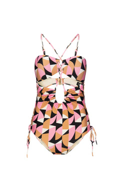 BODY DE BEACH TRANÇADO GEOMETRICO PLITKA ROSA