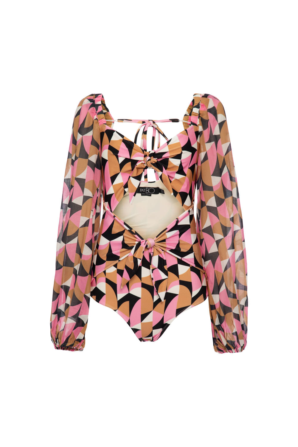 BODY DE BEACH GEOMETRICO PLITKA MANGA COMPRIDA ROSA