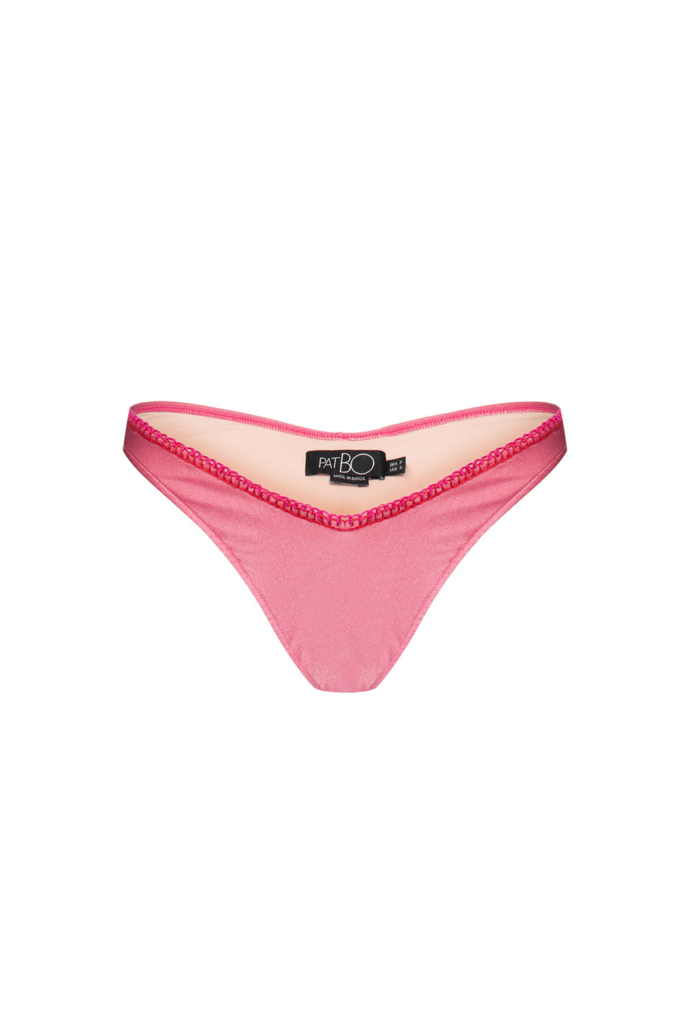CALCINHA BIQUÍNI BORDADA LYCRA STRIPS ROSA
