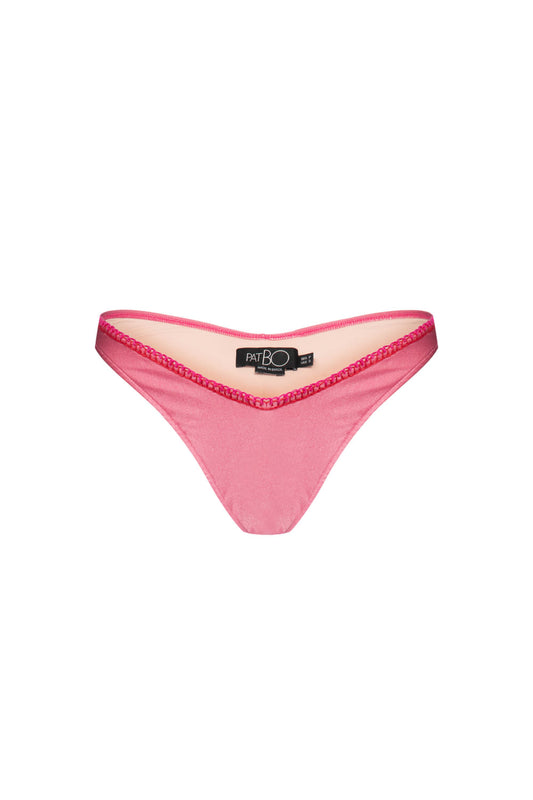 CALCINHA BIQUÍNI BORDADA LYCRA STRIPS ROSA
