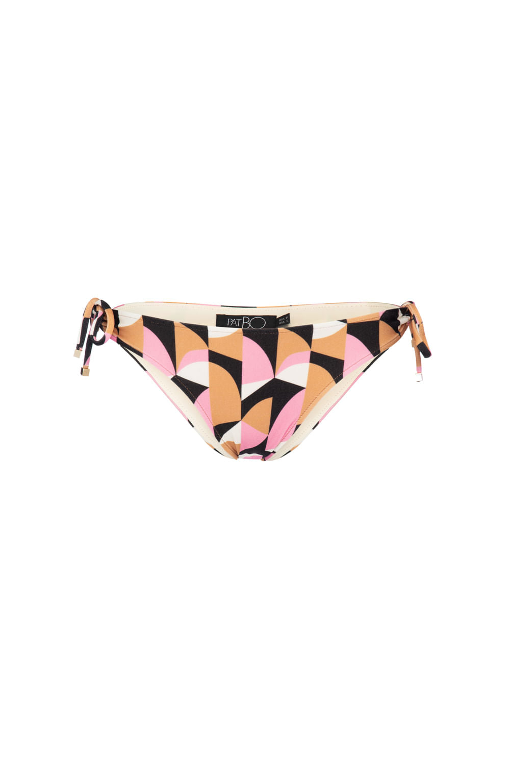 CALCINHA DE BEACH GEOMETRICO PLITKA COM AMARRAÇAO ROSA