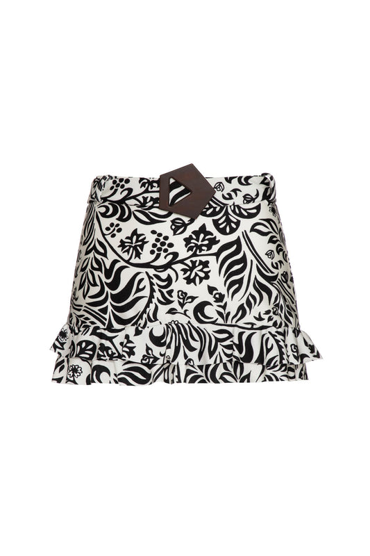 HOT PANTS FIVELA TROPICAL GRÁFICO OFF WHITE