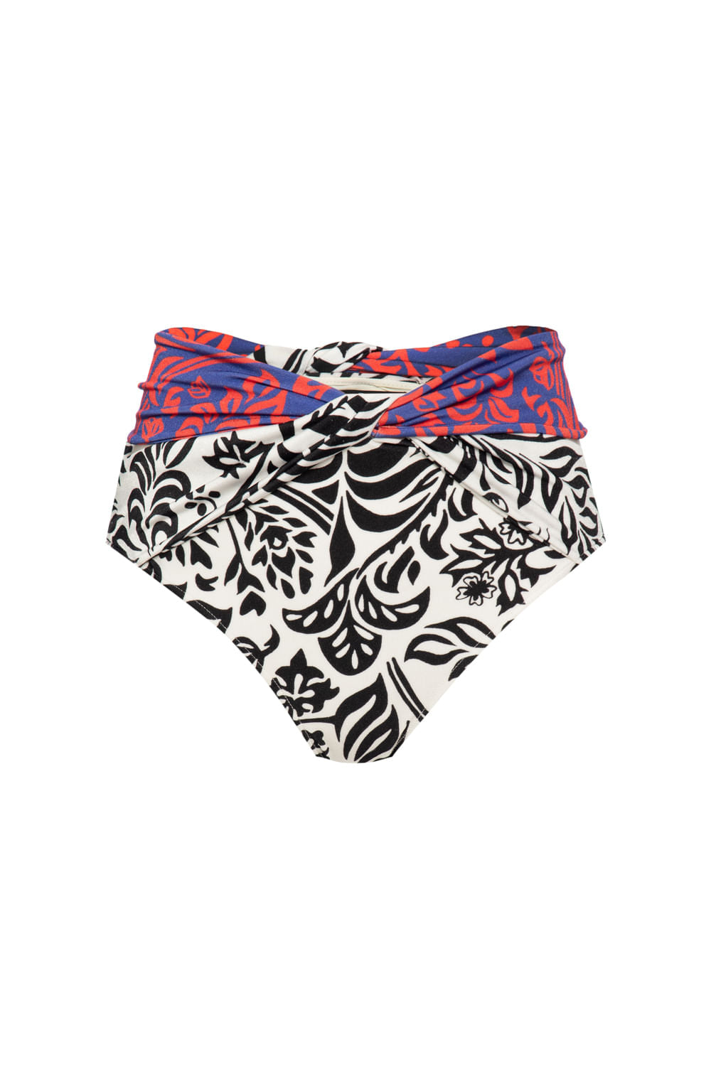 HOT PANTS BICOLOR TROPICAL GRÁFICO OFF WHITE