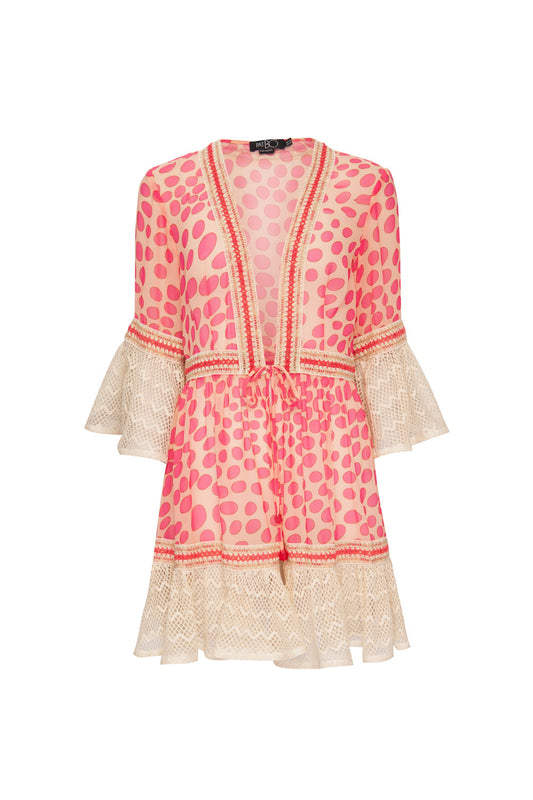 VESTIDO CURTO TELA POÁ BOSSA ROSA