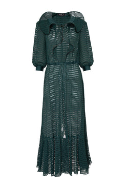 SAÍDA DE PRAIA LONGA TELA LYCRA STRIPS VERDE