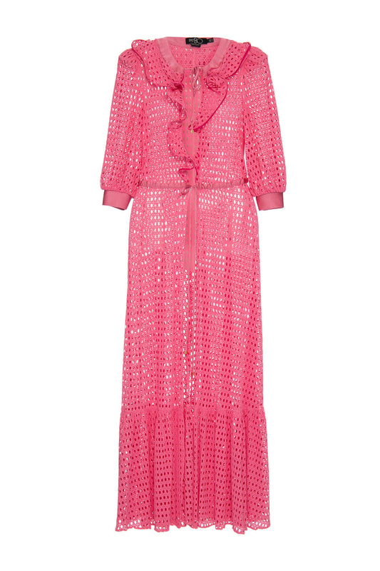 SAÍDA DE PRAIA LONGA TELA LYCRA STRIPS ROSA