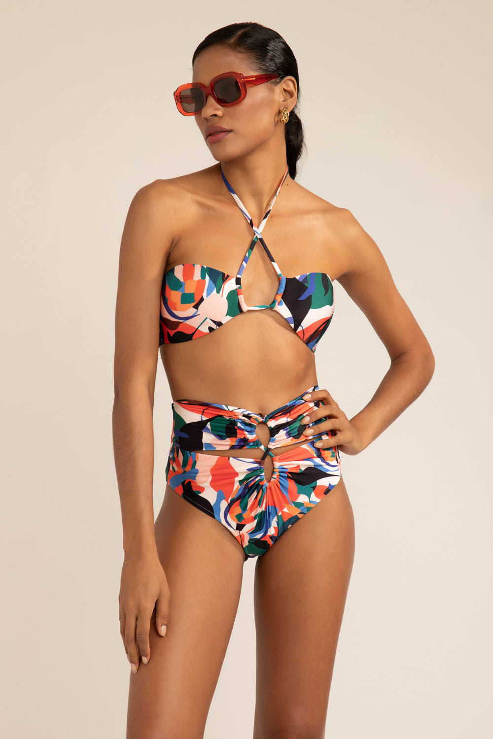 TOP BIQUÍNI TRANÇADO PROTEA VERMELHO