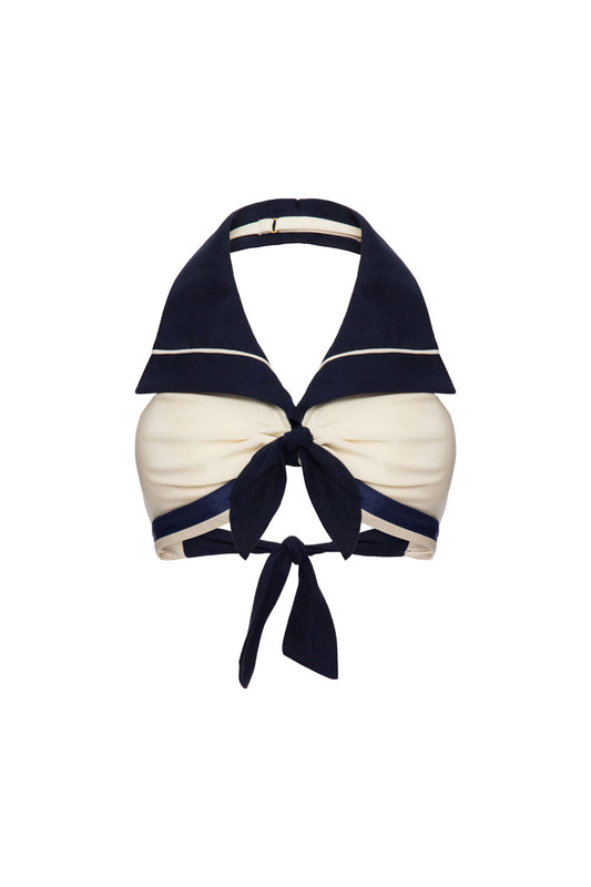 TOP BIQUÍNI PALA LYCRA NAVY AZUL MARINHO