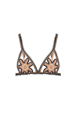TOP DE BEACH DE ENTREMEIO E BORDADO DOURADO