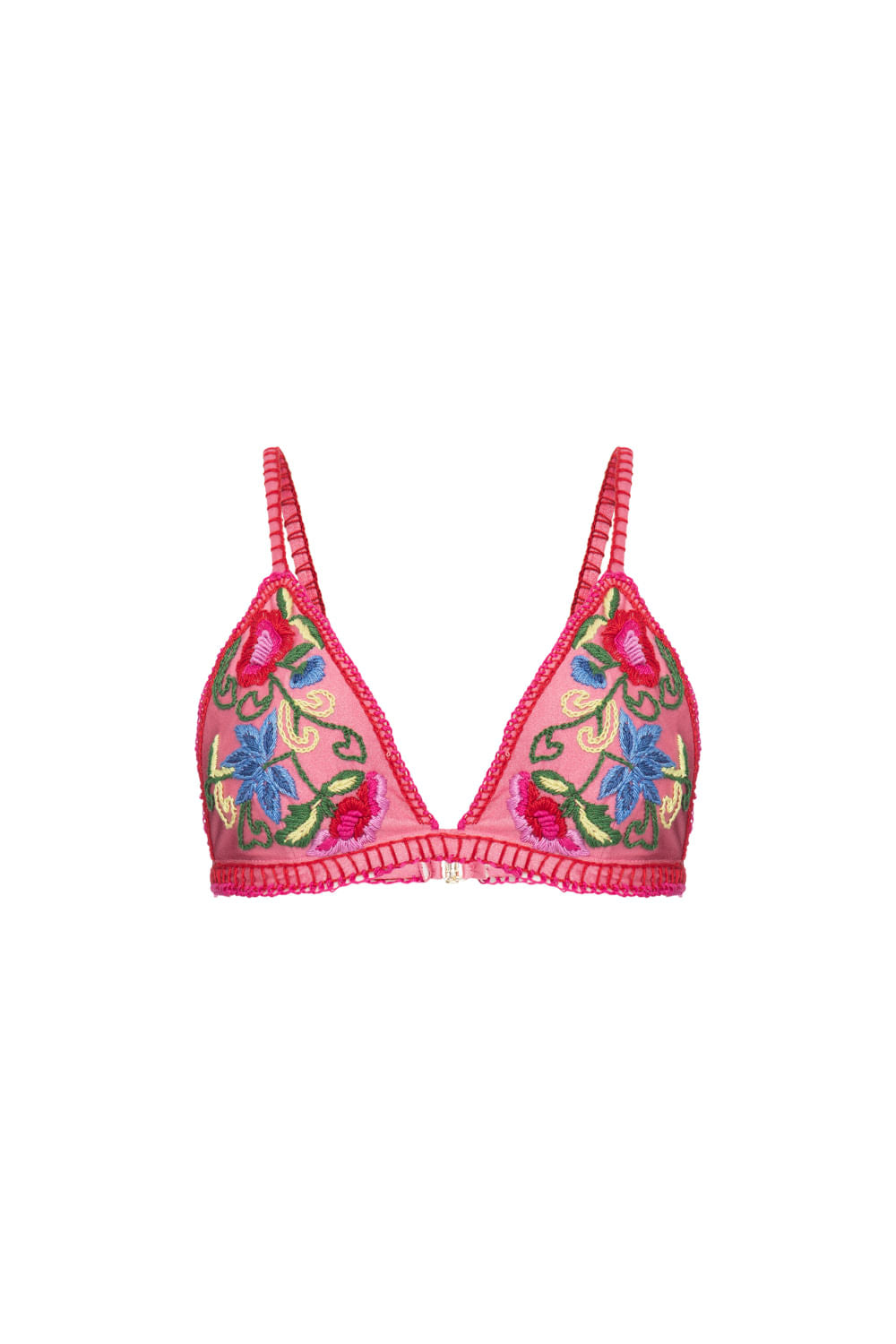 TOP BORDADO LYCRA STRIPS ROSA