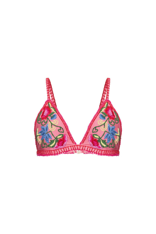 TOP BORDADO LYCRA STRIPS ROSA