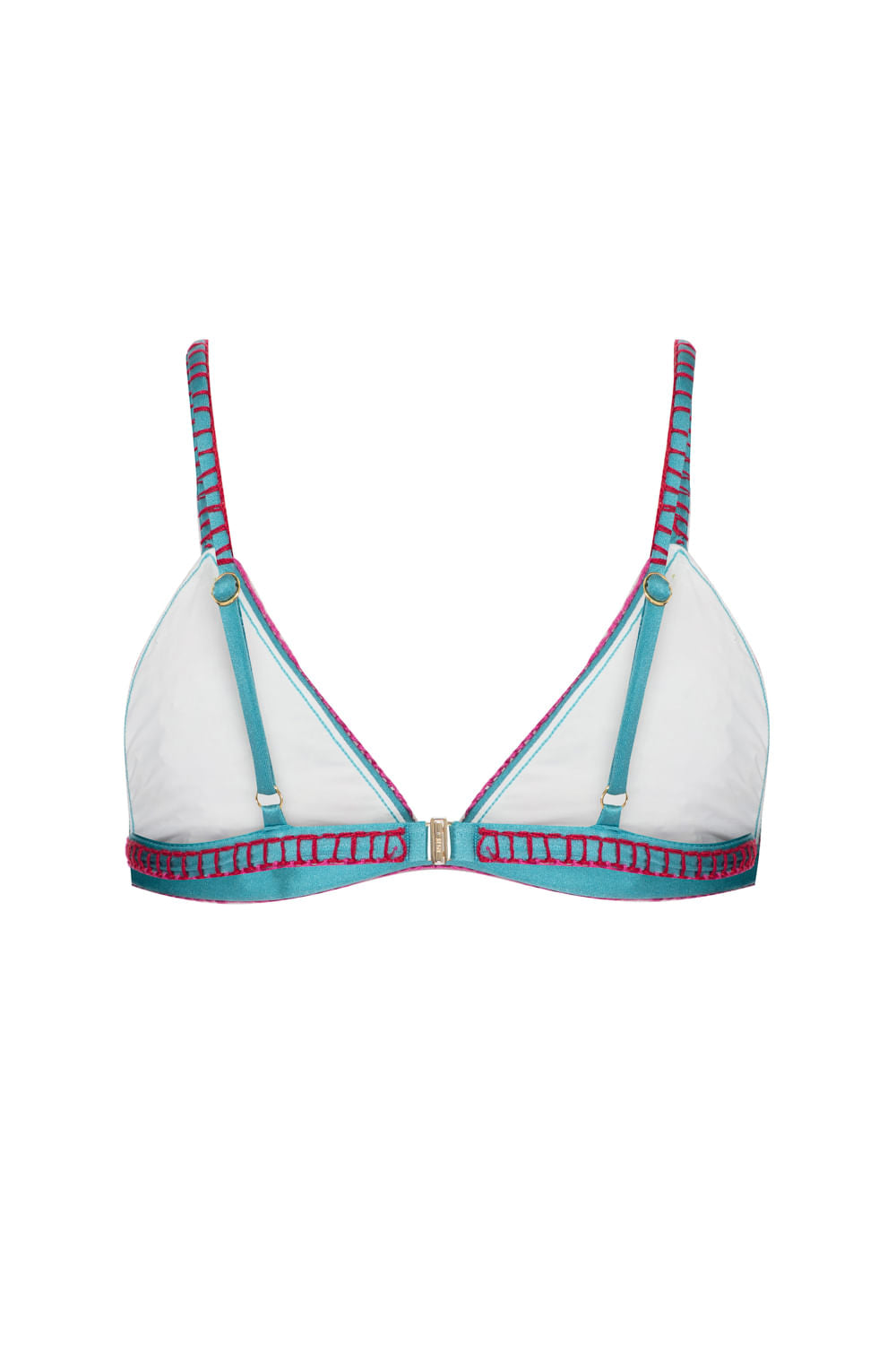 TOP BORDADO LYCRA STRIPS AZUL