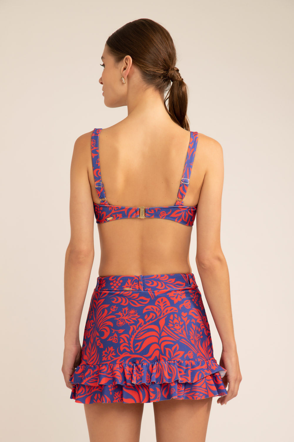 TOP BIQUÍNI BABADO TROPICAL GRÁFICO AZUL