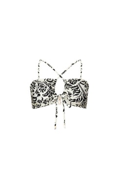 TOP BIQUÍNI TRANÇADO TROPICAL GRÁFICO OFF WHITE