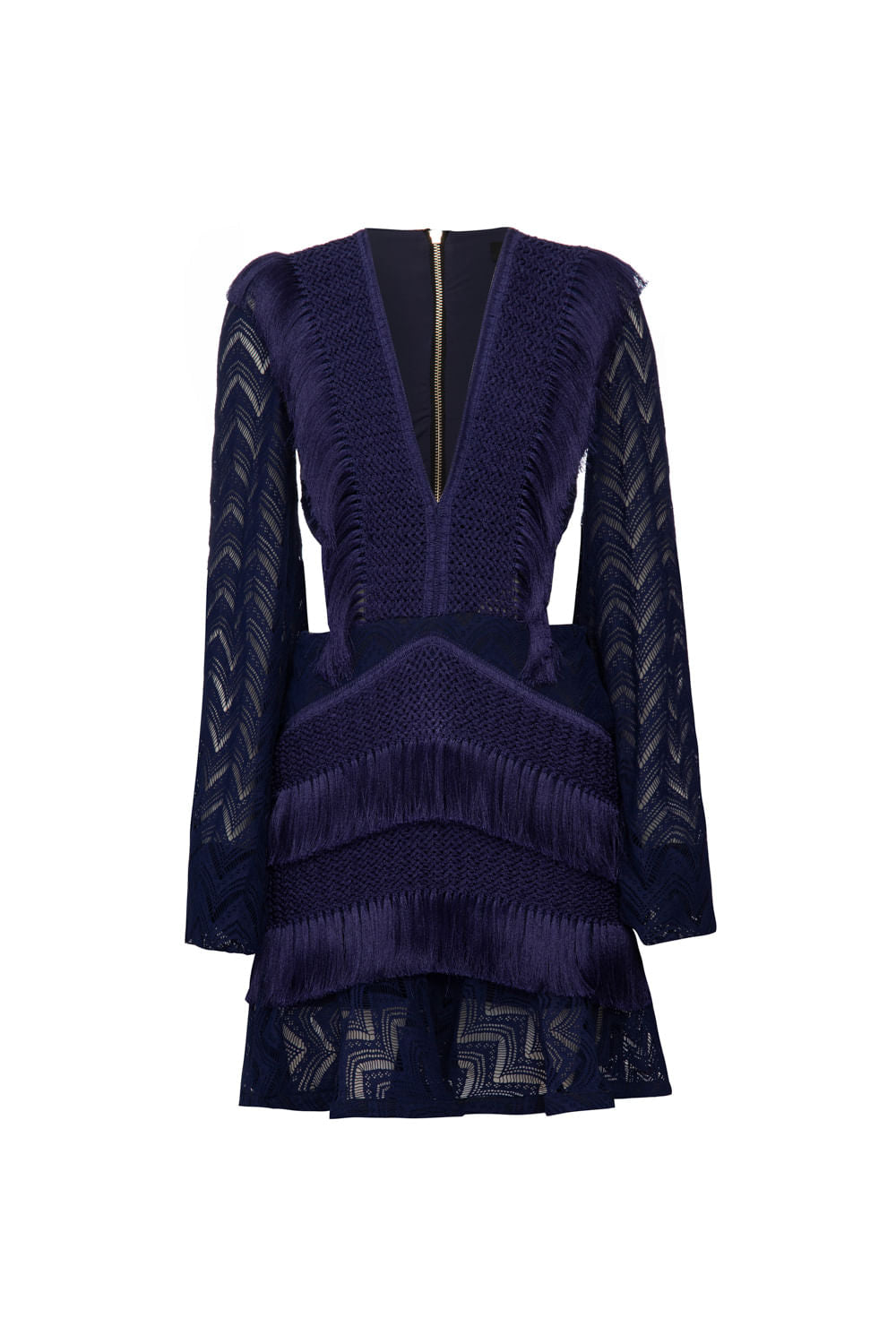 VESTIDO CURTO FRANJAS DEEP DIVE AZUL