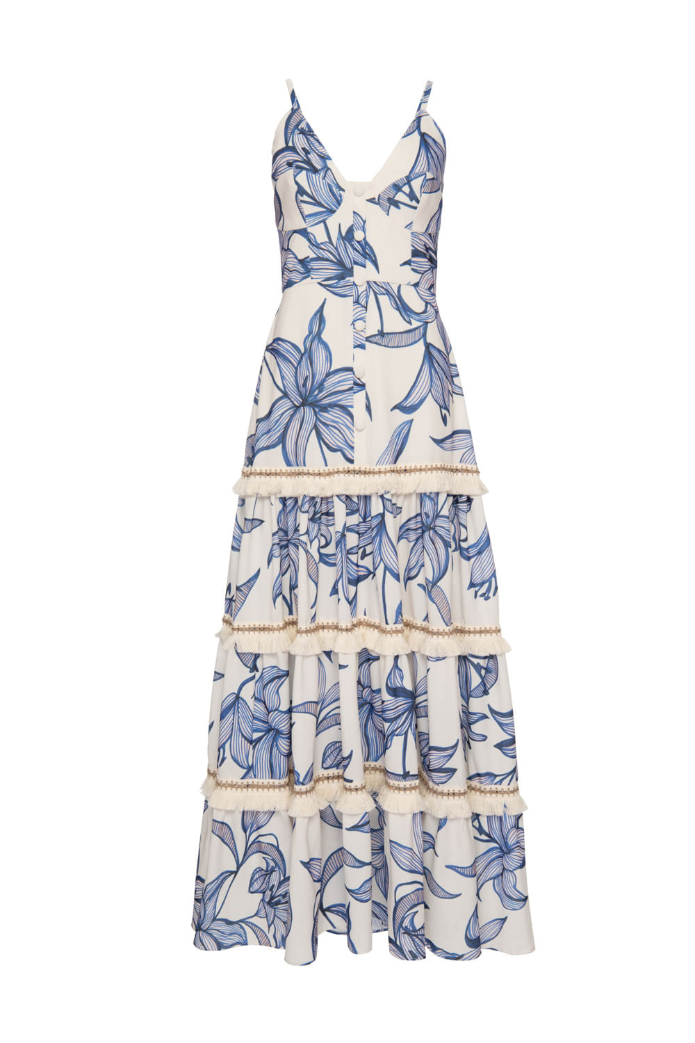 Vestido longo entremeio stargazer off white