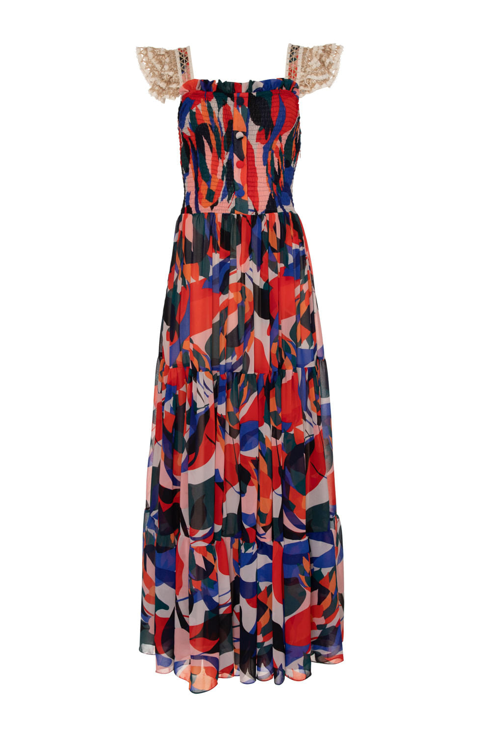 VESTIDO LONGO LASTEX PROTEA VERMELHO