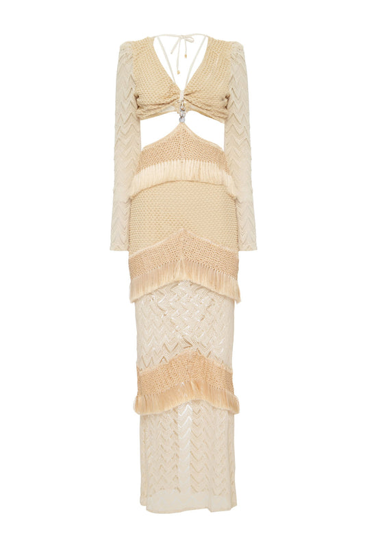 VESTIDO LONGO FRANJAS DEEP DIVE OFF