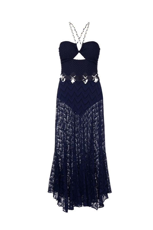 VESTIDO LONGO TELA DEEP DIVE AZUL MARINHO