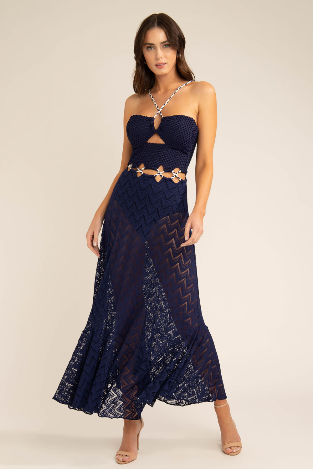 VESTIDO LONGO TELA DEEP DIVE AZUL MARINHO