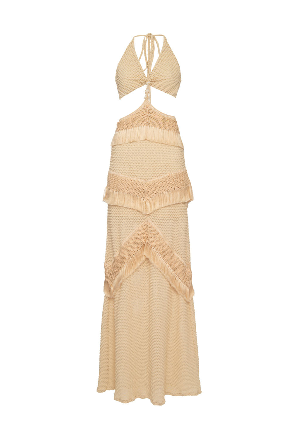 VESTIDO LONGO FRENTE ÚNICA AMARRAÇÃO DEEP DIVE OFF WHITE