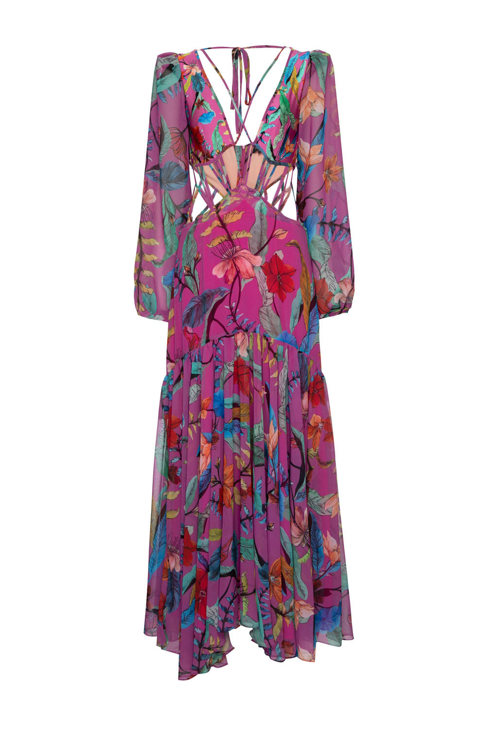 VESTIDO LONGO CORDÃO ZAMIA ROSA