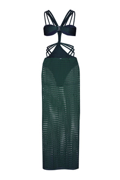 VESTIDO LONGO TIRAS LYCRA STRIPS VERDE