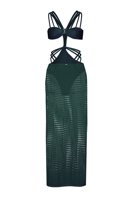 VESTIDO LONGO TIRAS LYCRA STRIPS VERDE