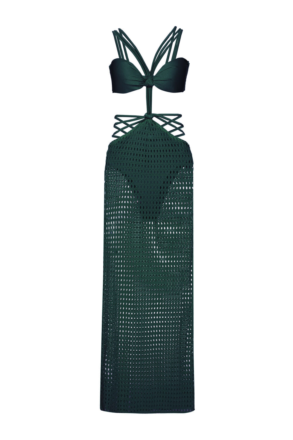 VESTIDO LONGO TIRAS LYCRA STRIPS VERDE