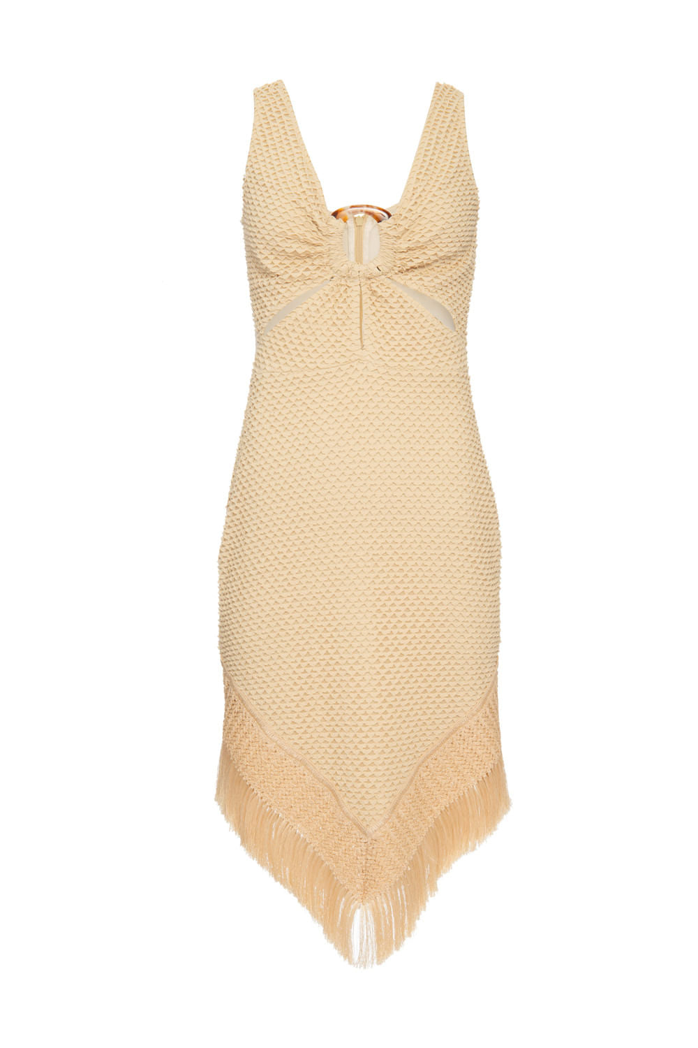 VESTIDO MÍDI FRANJAS DEEP DIVE OFF WHITE