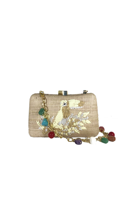 BOLSA CHARLOTTE TOUCAN EMB BEGE