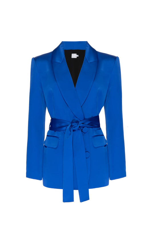 Blazer faixa cetim azul