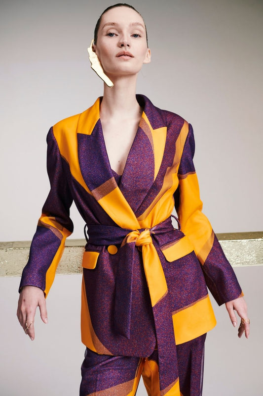 Blazer faixa serpente amarelo