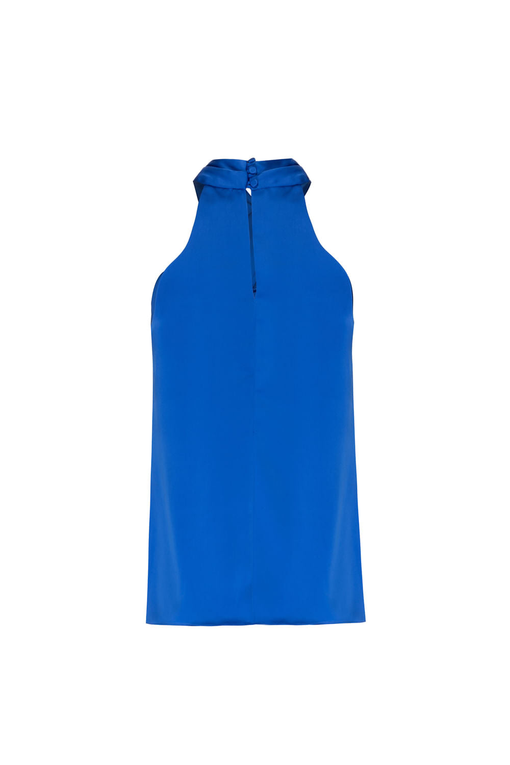 Blusa frente única cetim azul