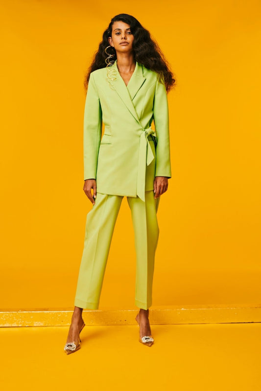 CALÇA TRANSPASSADA CREPE VERDE