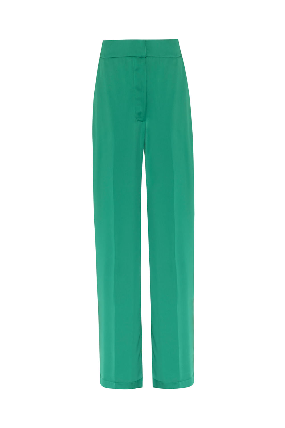 CALÇA RETA CETIM VERDE