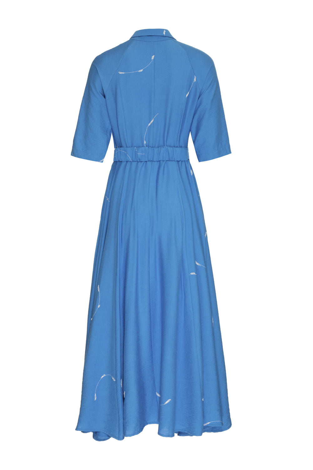 CHEMISE MÍDI BORDADO CIRCLES AZUL