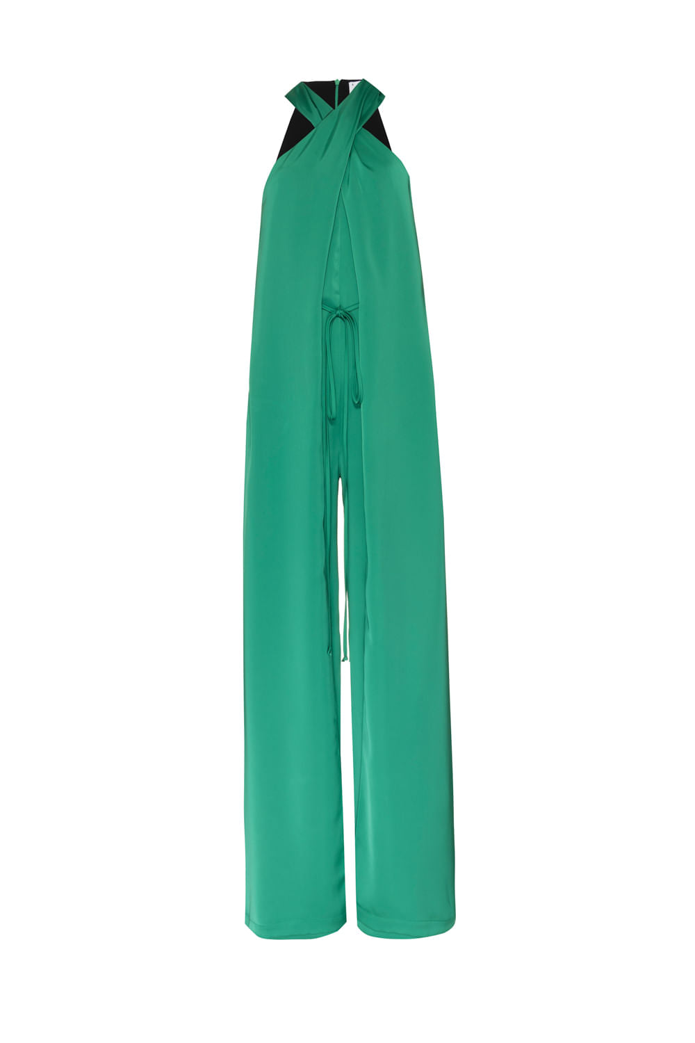 Macacão frente única cetim verde