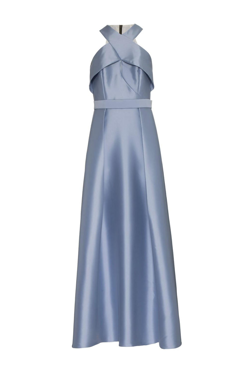 VESTIDO LONGO CRUZADO FRENTE ÚNICA ZIBELINE CELESTE