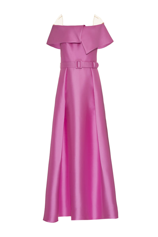 VESTIDO LONGO OMBRO A OMBRO ZIBELINE ROSA