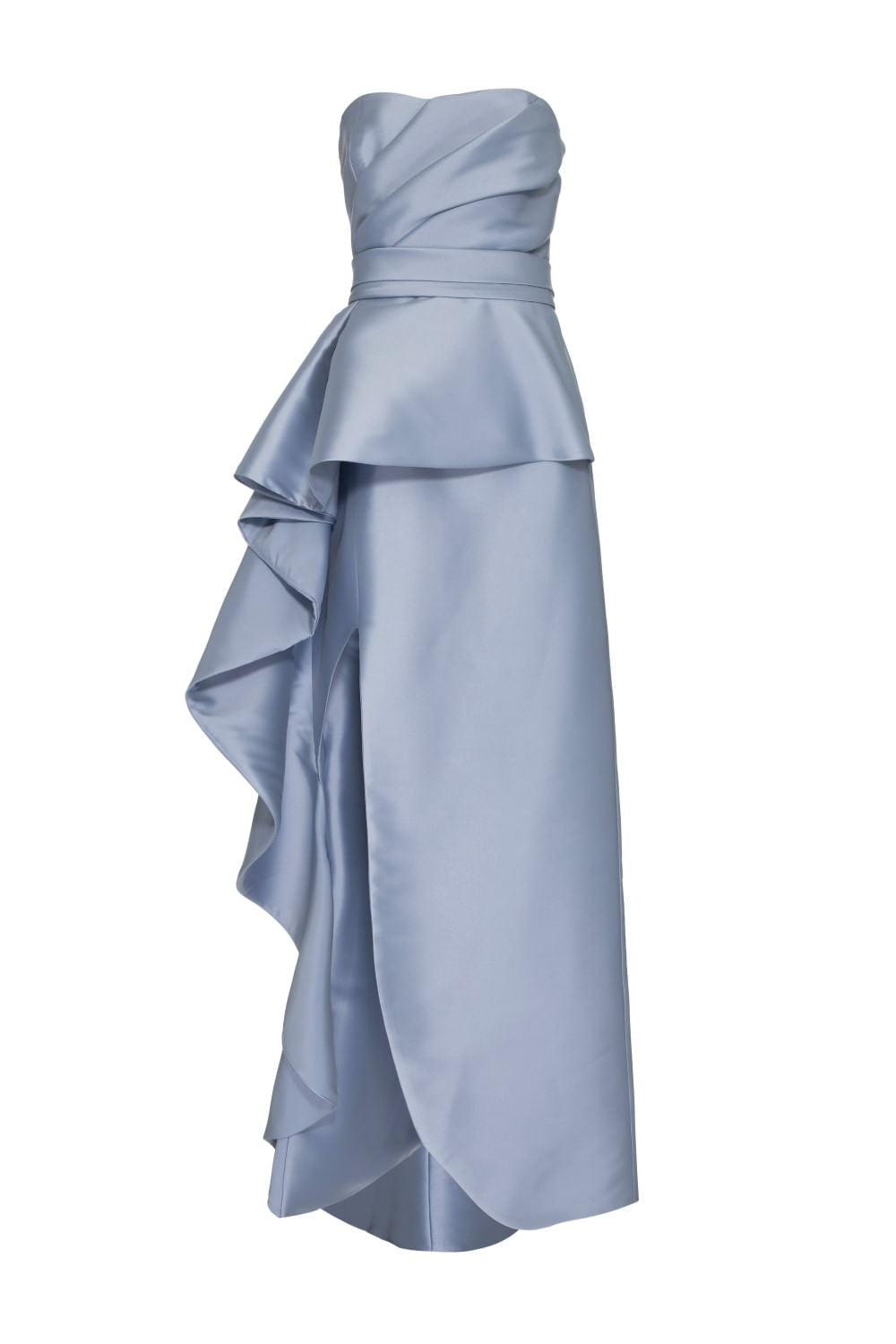 VESTIDO LONGO CAMADAS BABADO ZIBELINE CELESTE