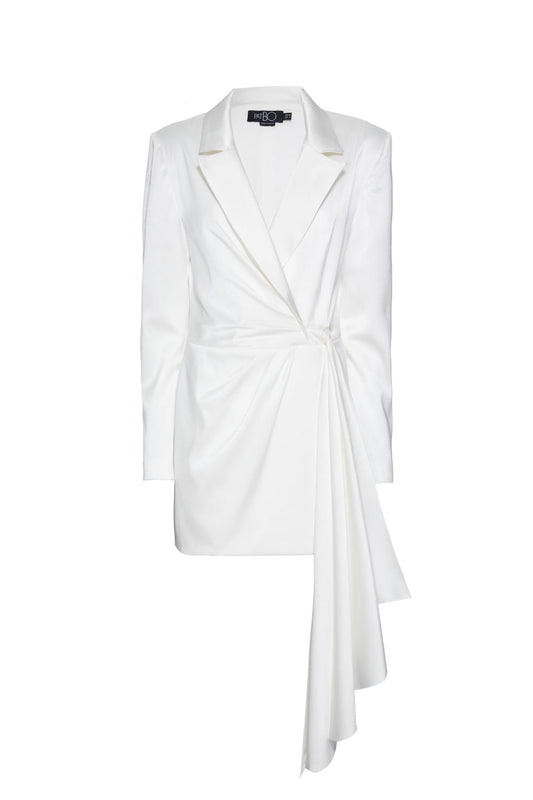 Blazer longo faixas cetim rampling off white