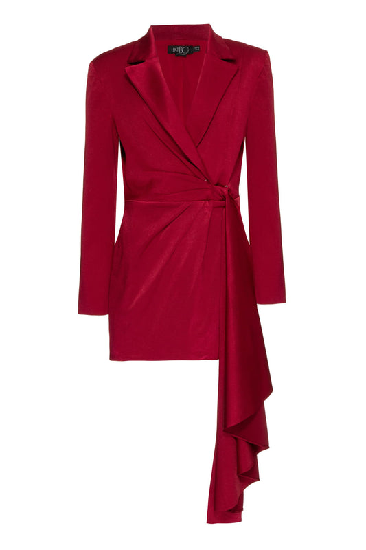 Blazer longo faixas cetim rampling vermelho