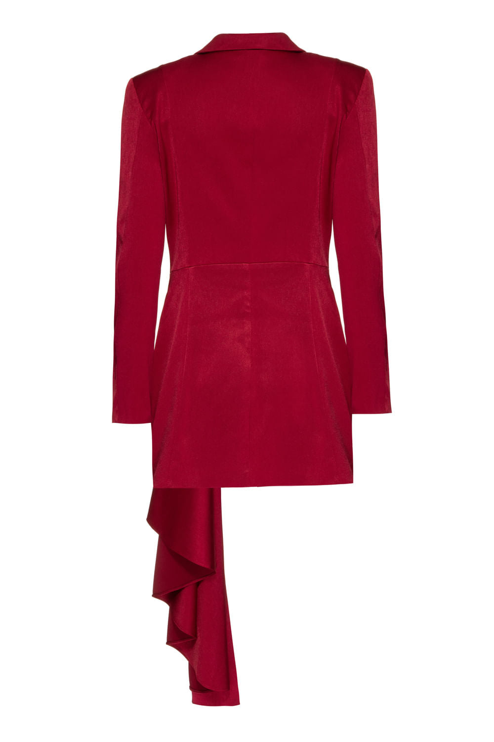 Blazer longo faixas cetim rampling vermelho