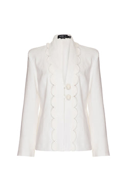 Blazer recorte linho nilo matron off white
