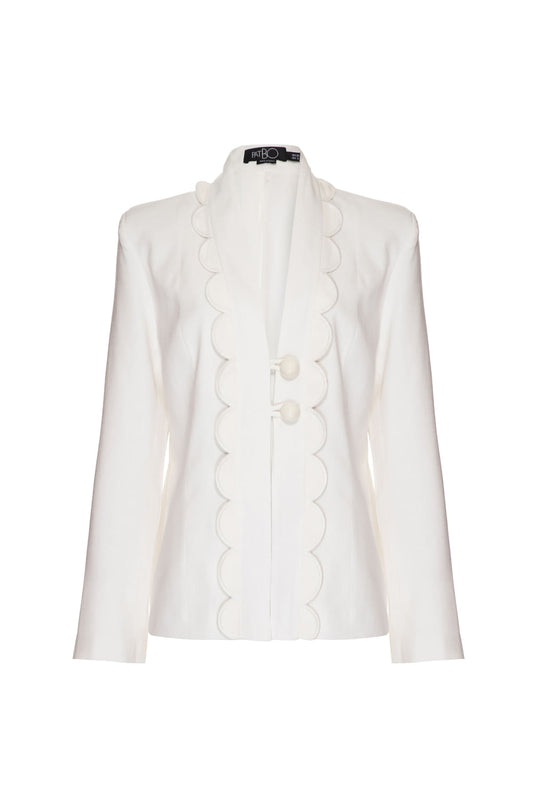 Blazer recorte linho nilo matron off white