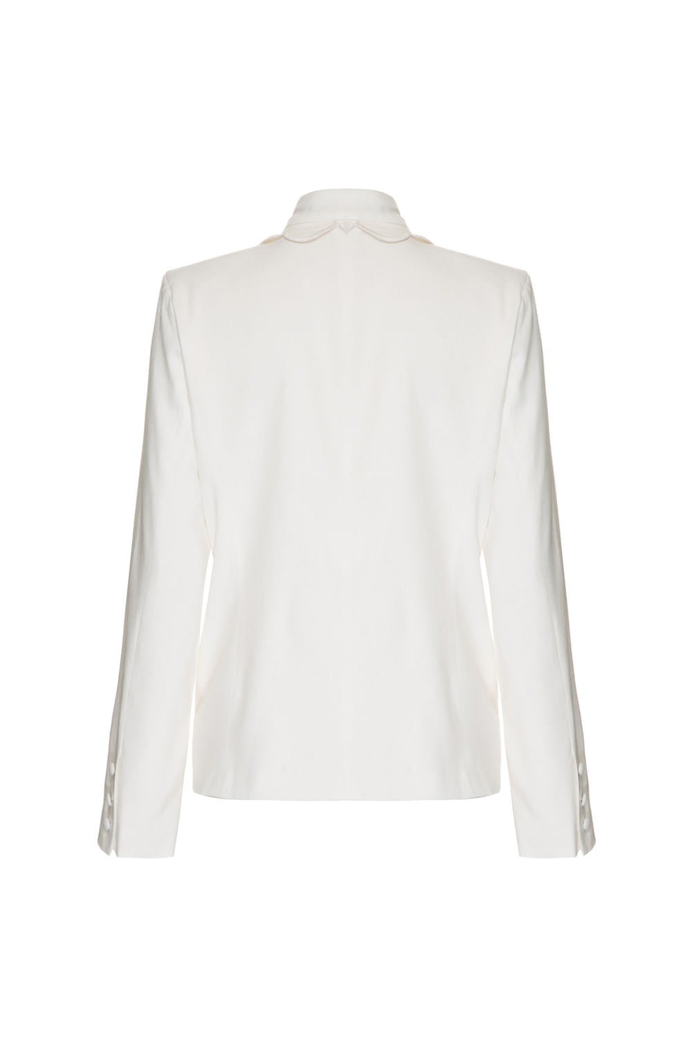 Blazer recorte linho nilo matron off white