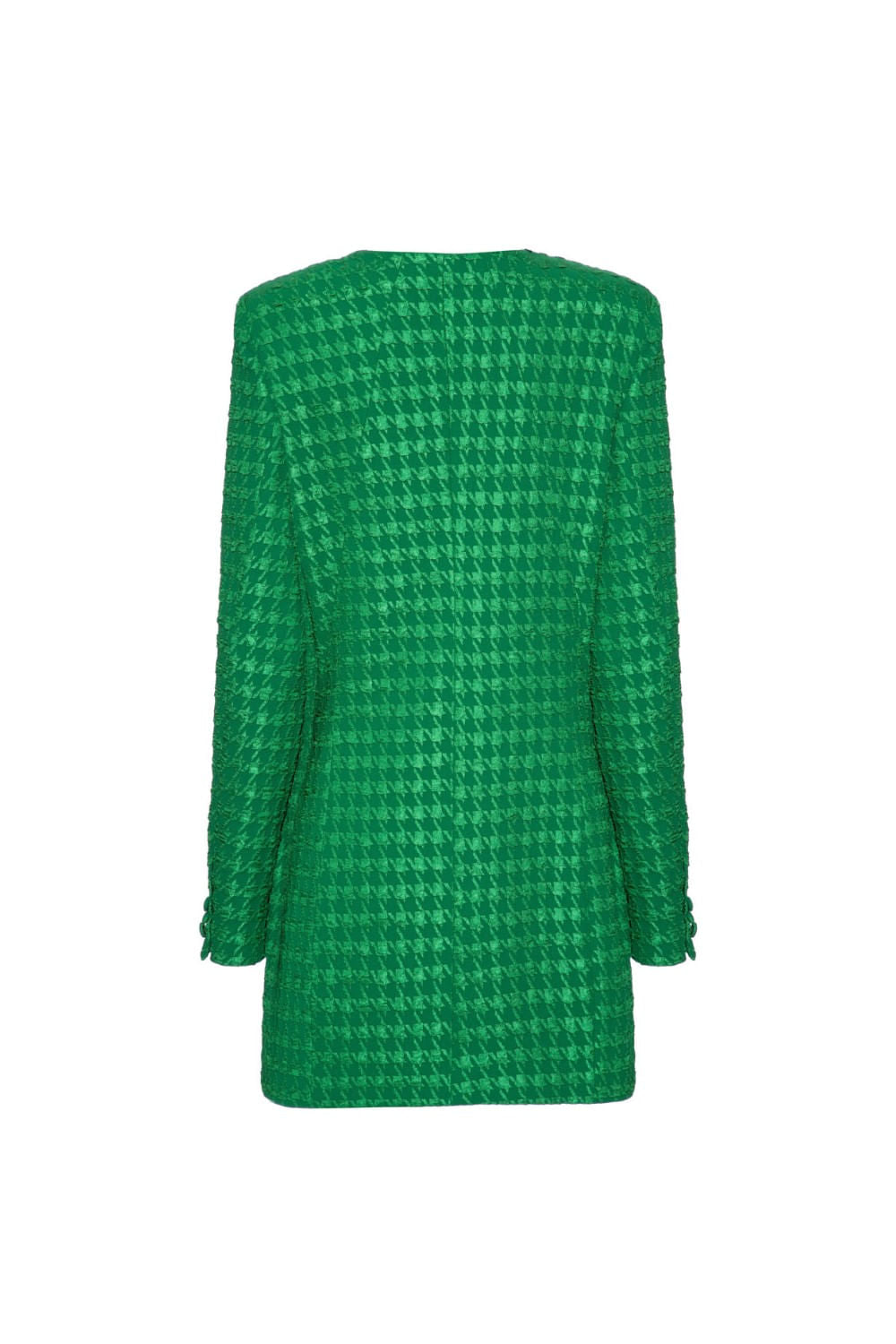Blazer transpassado jacquard pied de poule verde