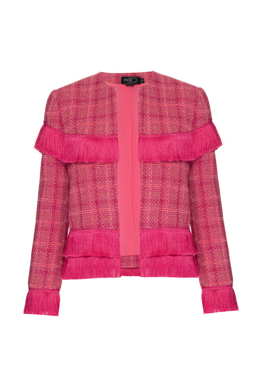 Blazer franjas tweed charlotte - mÃ£es rosa
